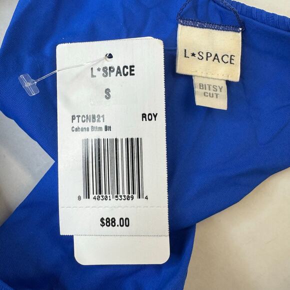 L*Space Pointelle Rib Cabana Bikini Bottom Royal Blue NWT Size Small Bitsy Cut - Picture 5 of 5